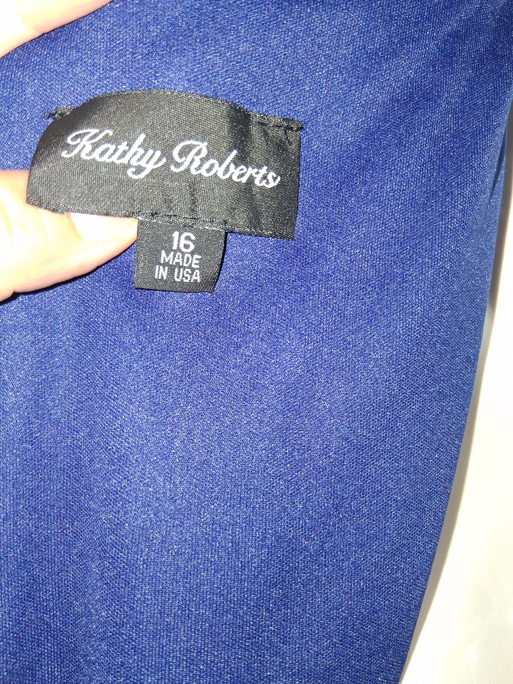 Vintage Y2K Kathy Roberts R&M Richards Royal Blue 2pc Dress & Jacket Set Size 16 - Picture 8 of 16